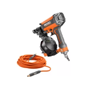 RIDGID 15-Degree 1-3/4 in. Coil Roofing Nailer with 1/4 in. 50 ft. Lay Flat Air Hose