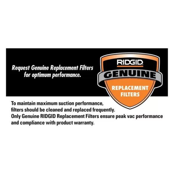 RIDGID Certified HEPA Filter and Fabric Pre-Filter for RIDGID HEPA Vacuum RV2400HF