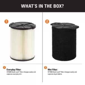 RIDGID Standard Pleated Paper Filter and Wet Application Foam Filter for Most 5 Gal. and Larger RIDGID Wet/Dry Shop Vacuums