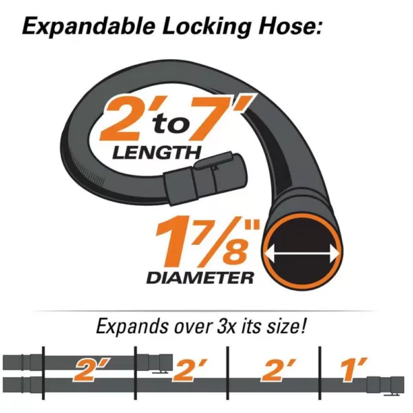 RIDGID 1-7/8 in. Tug-A-Long Expandable Locking Vacuum Hose for RIDGID Wet/Dry Shop Vacuums