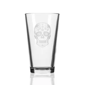 Rolf Glass Sugar Skull 16 oz. Pint Glass (Set of 4)