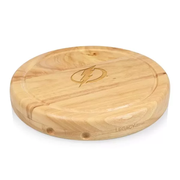 Picnic Time Tampa Bay Lightning 10.20 Natural Wood Cheese Board and Tool Set