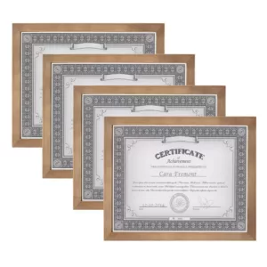 DesignOvation Gallery 8.5 in. x 11 in. Rustic Brown Wood Picture Frame (Set of 4)