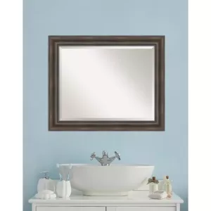 Amanti Art Rustic 34 in. W x 28 in. H Framed Rectangular Bathroom Vanity Mirror in Rustic Pine
