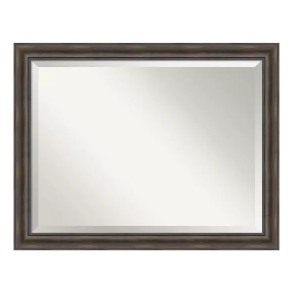 Amanti Art Rustic 46 in. W x 36 in. H Framed Rectangular Beveled Edge Bathroom Vanity Mirror in Rustic Pine