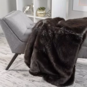 Noble House Toscana Shadow Faux Fur Throw Blanket