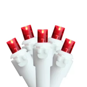 Sienna 1 in. Red LED Wide Angle Christmas Lights with White Wire (Set of 60)