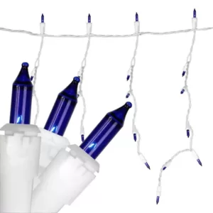 Sienna Heavy-Duty Commercial Grade Blue Icicle Lights - White Wire Connect 6 (Set of 150)