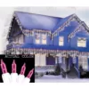 Sienna Set of 100 Pink Mini Icicle Christmas Lights - White Wire