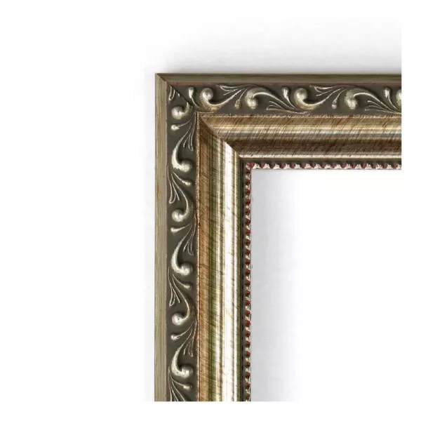Amanti Art Parisian 31 in. W x 25 in. H Framed Rectangular Bathroom Vanity Mirror in Silver