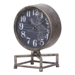 A & B Home Metro Table Clock - Silver, Antique White, Dark Blue