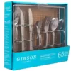 Gibson Bay 65 Piece Silver Stainless Steel Flatware Set with Wire Caddie (Service for 8)