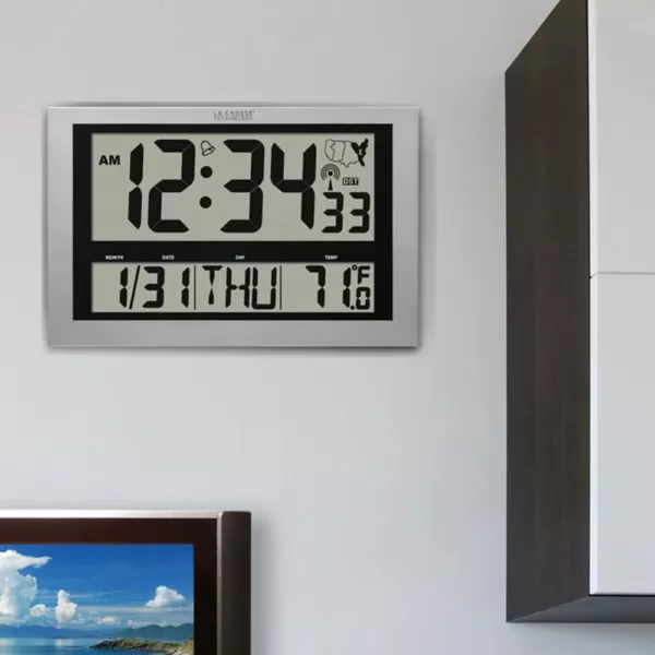 La Crosse Technology Jumbo Digital Atomic Wall Clock with Temperature