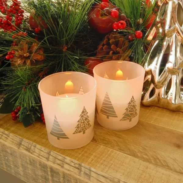 LUMABASE Christmas Trees Battery Operated LED Candles (2-Count)