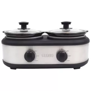 Nesco 2.5 Qt. Stainless Steel Slow Cooker with Removable Cookwells