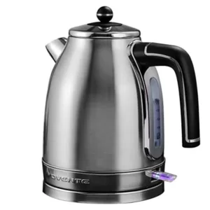Ovente 7.2-Cup Silver Stainless Steel Electric Kettle with Removable Filter, Boil Dry Protection and Auto Shut Off Features