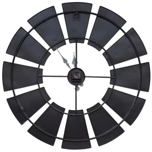 Pinnacle Windmill Wood Silver Wall Clock