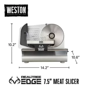 Weston Realtree Edge 200-Watt Silver Meat Slicer with Camouflage Storage Cover