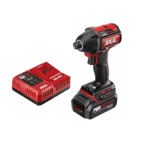 Skil PWRCore 20-Volt Brushless Cordless 1/4 in. Hex Impact Driver Kit Plus 2.0Ah Lithium-Ion Battery (USB) & PWRJump Charger