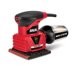 Skil 2 Amp Corded Electric 1/4 in. Sheet Palm Sander with Pressure Control and Micro Filtration Kit