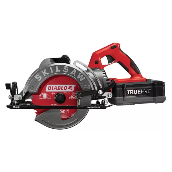 SKILSAW TRUEHVL 48-Volt Cordless 7-1/4 in. Worm Drive Saw Kit with TRUEHVL Battery and Diablo Blade