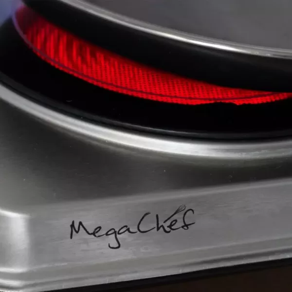 MegaChef Portable 2-Burner 7.5 in. Sleek Steel Hot Plate with Temperature Control