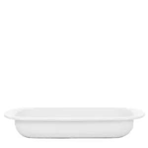 Golden Rabbit Solid White 4.5 qt. Enamelware Baking Pan