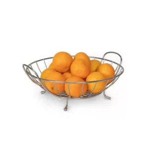 Spectrum Yumi Countertop Satin Nickel Fruit Bowl Basket Produce Holder Organizer Decorative Display Stand