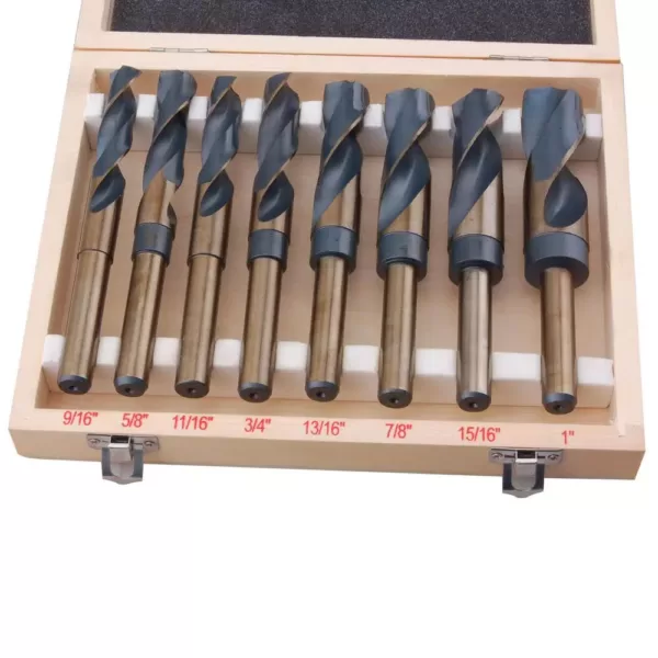SPEEDWAY Jumbo Silver and Deming Steel Drill Bit Set with 1/2 in. Industrial Shank (8-Piece)