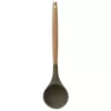 Home Basics Karina High-Heat Resistance Grey with Easy Grip Beech Wood Handle Non-Stick Safe Silicone Ladle
