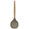 Home Basics Karina High-Heat Resistance in Grey with Easy Grip Beech Handle Non-Stick Safe Silicone Skimmer
