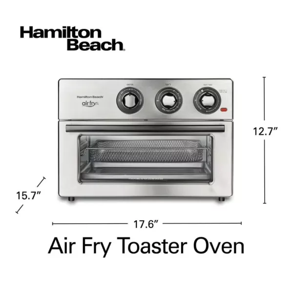Hamilton Beach Air Fry 1800 W 6 Slice Stainless Steel Countertop Oven with 6 Cooking Functions