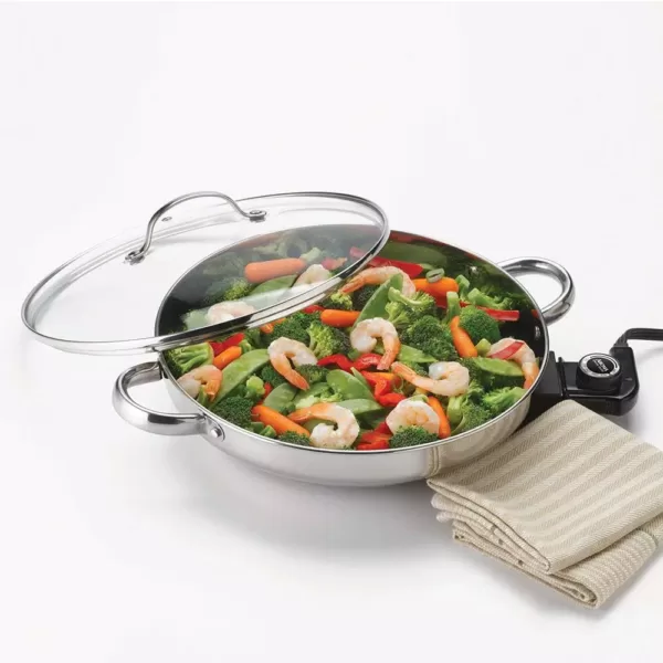 AROMA 132 sq. in. Stainless Steel Electric Skillet