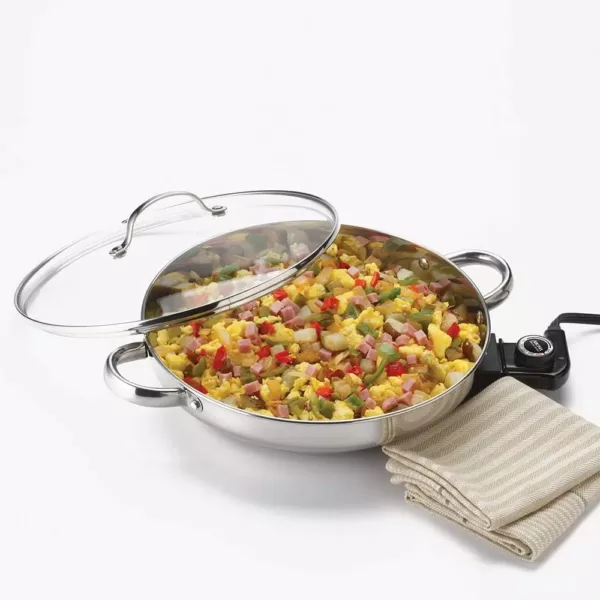 AROMA 132 sq. in. Stainless Steel Electric Skillet