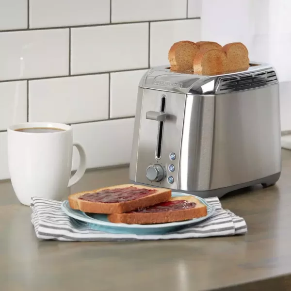 BLACK+DECKER Rapid Toast 2-Slice Stainless Steel Wide Slot Toaster