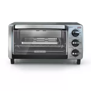 BLACK+DECKER 1150 W 4-Slice Stainless Steel Convection Toaster Oven with Built-In Timer