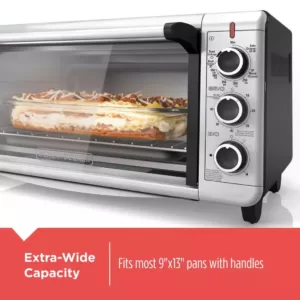 BLACK+DECKER 8-Slice Extra-Wide Convection Toaster Oven, Stainless Steel