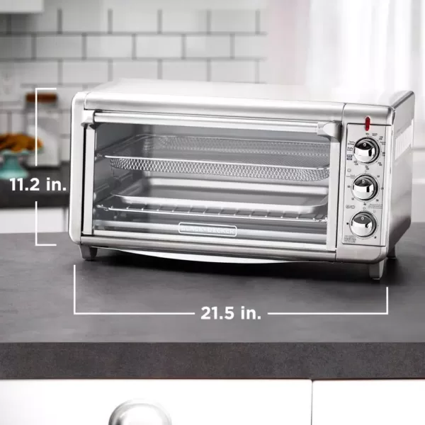 BLACK+DECKER Crisp 'N Bake 1500 W 8-Slice Stainless Steel Toaster Oven with Fry Basket
