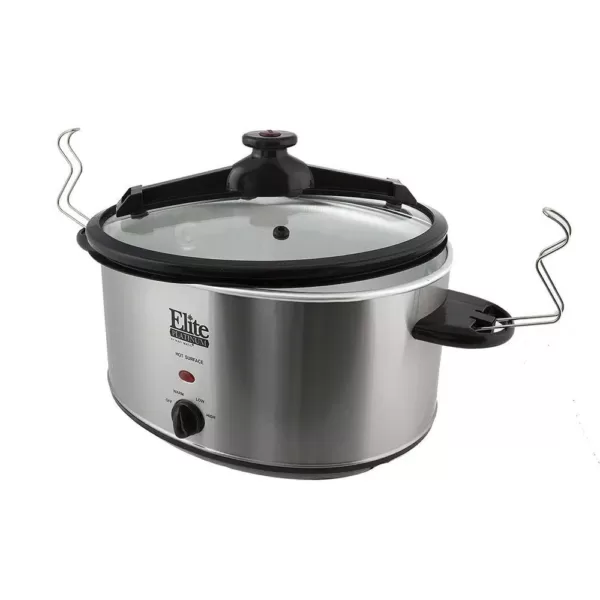 Elite Platinum 8.5 Qt. Stainless Steel Slow Cooker with Locking Lid