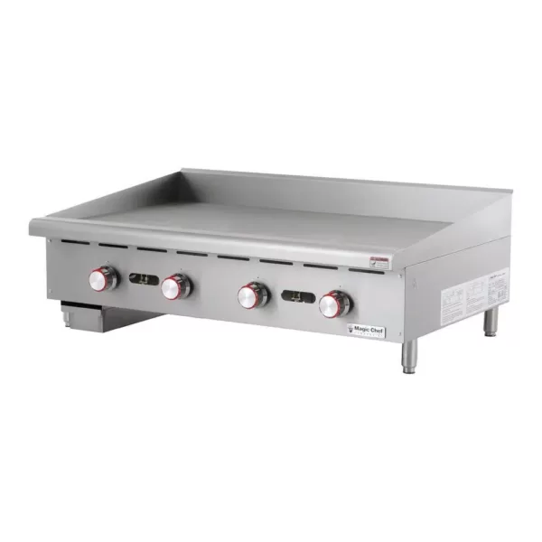 Magic Chef 48 in. Natural Gas Commercial Manual Countertop Griddle in Stainless Steel