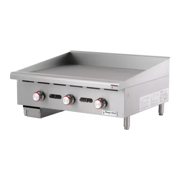 Magic Chef 48 in. Natural Gas Commercial Manual Countertop Griddle in Stainless Steel