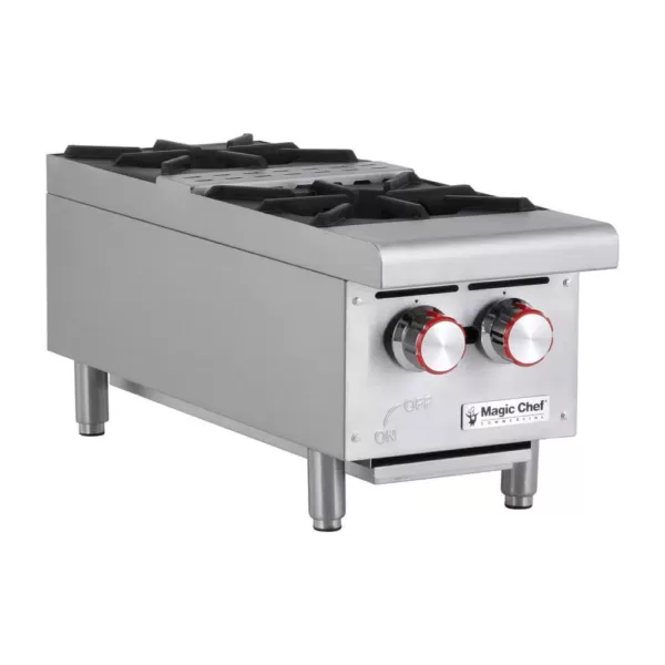 Magic Chef 12 in. W Commercial Natural Gas Countertop Hot Plate in Stainless Steel