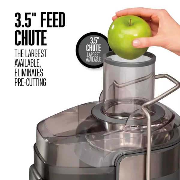 Weston Super Chute 1100 W 34 oz. Stainless Steel Centrifugal Juice Extractor with 3.5 inch Feed Chute