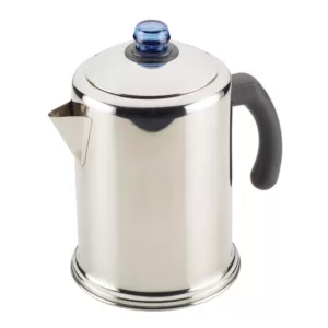 Farberware 12-Cup Classic Stainless Steel with Blue Knob Coffee Percolator