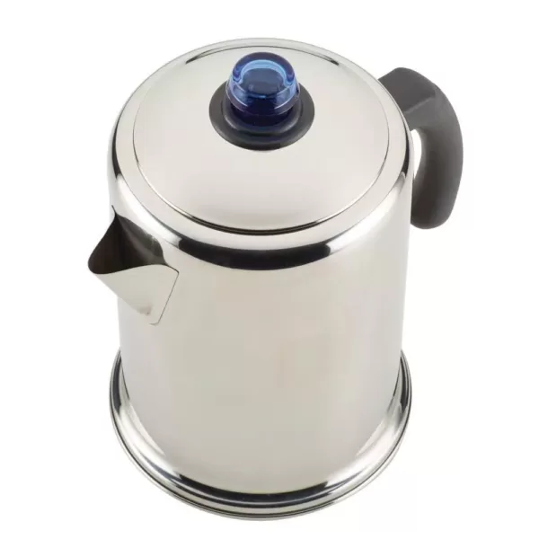 Farberware 12-Cup Classic Stainless Steel with Blue Knob Coffee Percolator