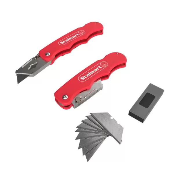 Stalwart Folding Utility Knife Set (3-Pack)