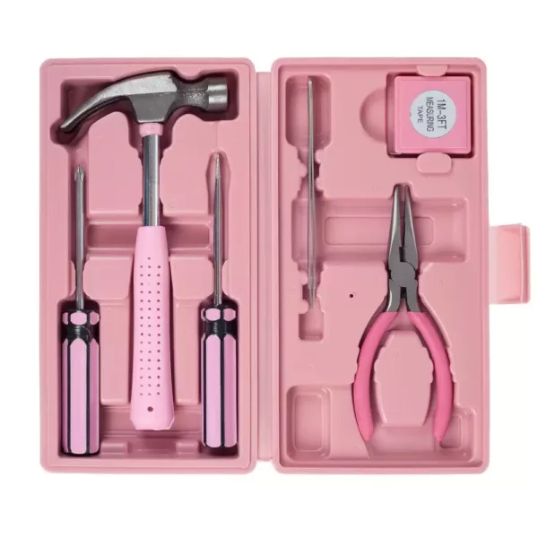 Stalwart Multipurpose Car and Office Pink Tool Kit (7-Piece)