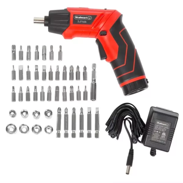 Stalwart LED Rechargeable Pivoting Cordless Screwdriver Set (45-Piece)