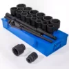 Stark Jumbo 1 in. Drive Cr-Mo Steel 6-Point SAE Deep Impact Socket Set with Extension Bars and Carrying Case (21-Piece)
