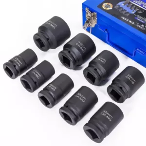 Stark 1 in. Jumbo Truck HD CR-MO Impact Sockets Set with Metal Case (10-Pieces)